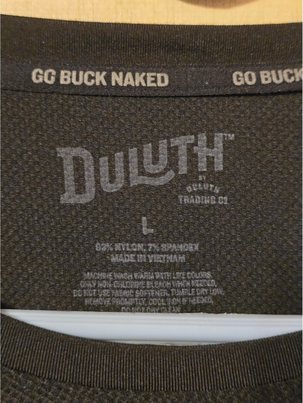 Duluth Trading Co Go Buck Naked Mens L Black Performance Long Sleeve Crew Shirt
